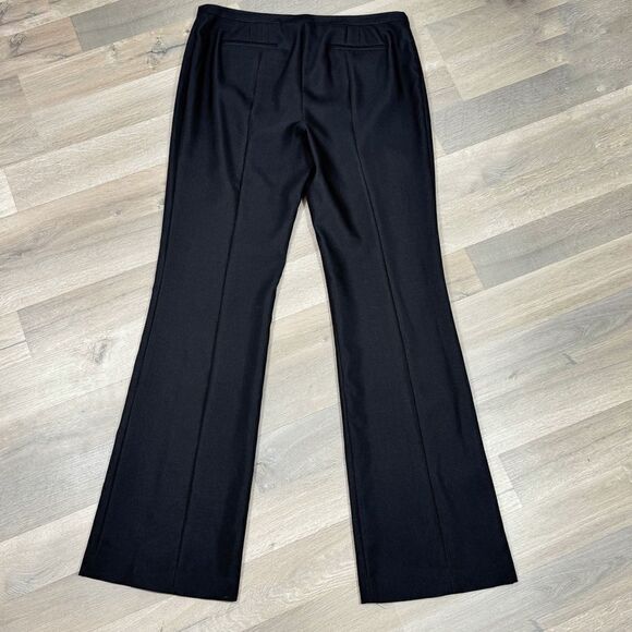 Tory Burch Flare Leg Wool Silk Dress Pants Black 12 Mid Rise - Picture 4 of 15